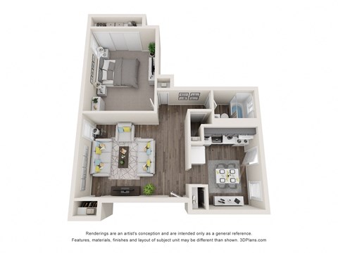 Mableton Ridge apartments in Mableton Georgia photo of one bedroom floorplan.